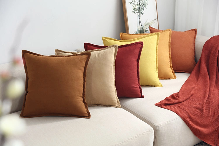 Yellow Brown Orange Warm Color Solid Pillow Case Cushion Cover Suede Home Decorative Pillow Case 45X45cm/60X60cm/30X50cm