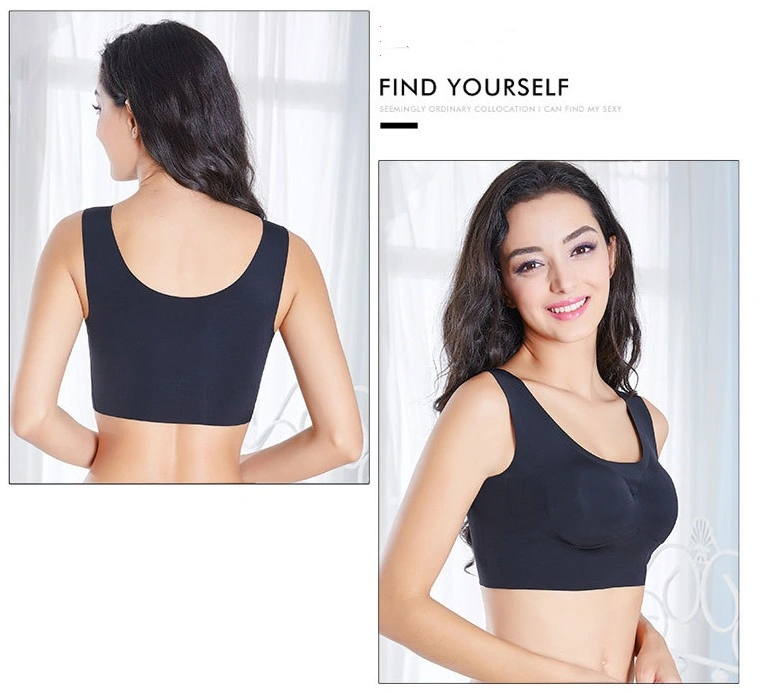 Wholesale Comfortable Daily Seamless Sports Yoga Bra Wirefree Ice Silk Sleep Bra for Woman