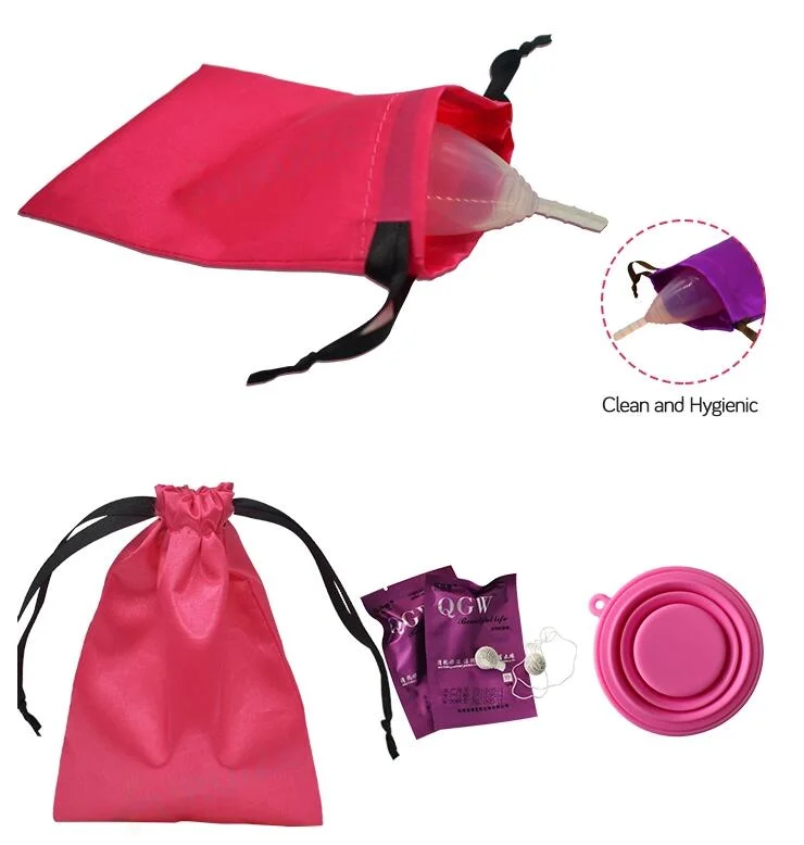 Private Label Silk Satin Bag Color Satin Bag for Menstrual Cup