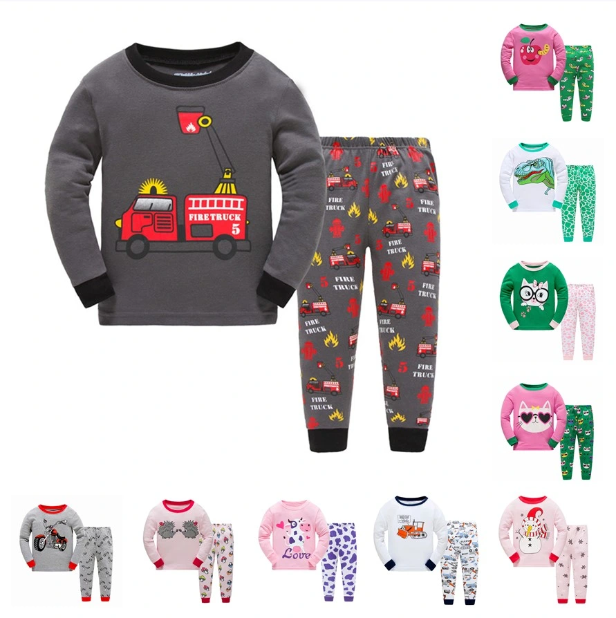 Hot Selling 100% Cotton OEM Service Pyjamas Kids Pajamas 2 PCS Girl Boys Kids Pajamas Sets