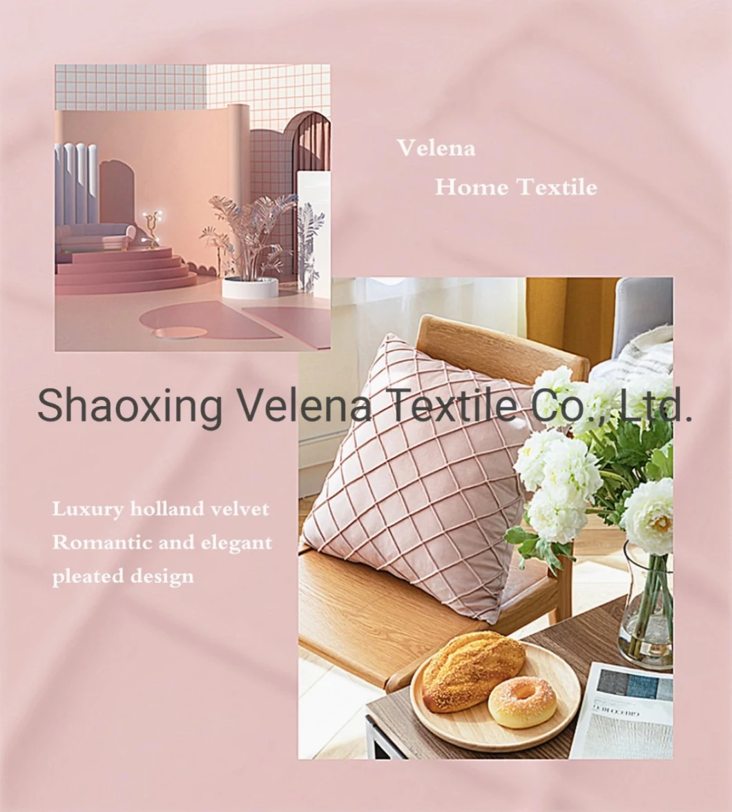 Wholesale Decorative Holland Velvet Square Throw Pillow Sofa Cushion Covers Home Textile Fabric