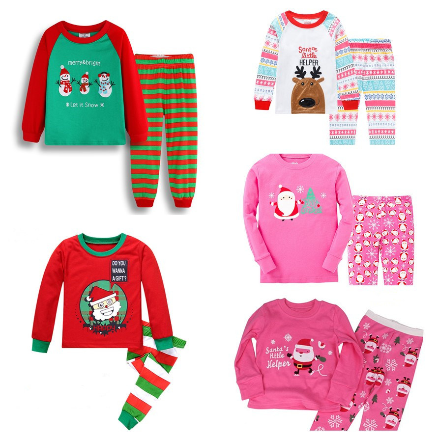 2020 Pajamas Sleepwear Set Autumn Cotton Children Kids Girl Boys Cotton 2PCS Hot Sale Child Pajamas