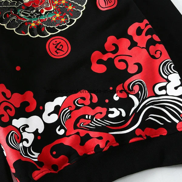 Cotton Hoodie with Silk Screen and Embroidered