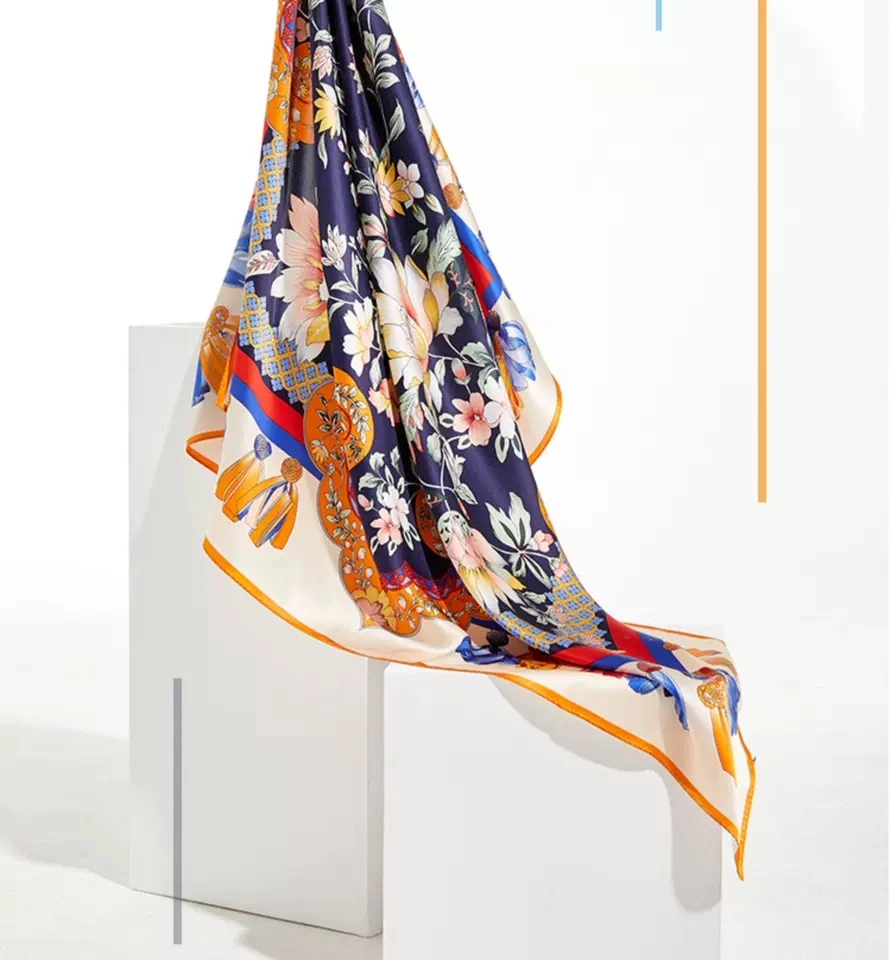 Digital Printed Silk Scarf with Customer Design