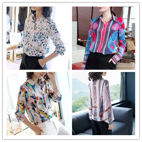 Pure Silk Twill Customized Printed Design Fabrics for Dress Shirt Night Wear