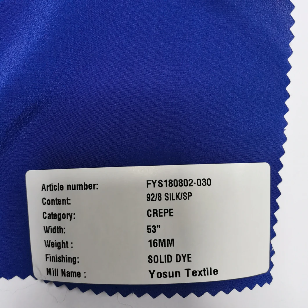 Wholesale 16mm Silk Spandex Crepe New Fashion Fabric for Lady Wear