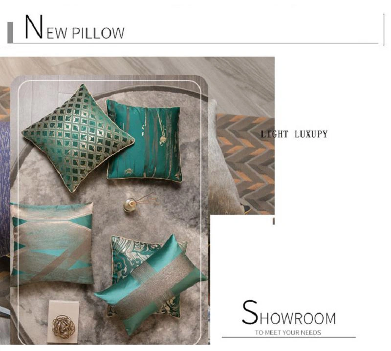 New European Pattern Five-Star Home Textile King Size Bed Dark Cyan Throw Pillow Covers