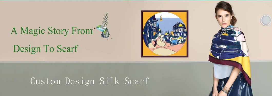 Checked Luxury Design Silk Chiffon Customized Scarf Digital Print