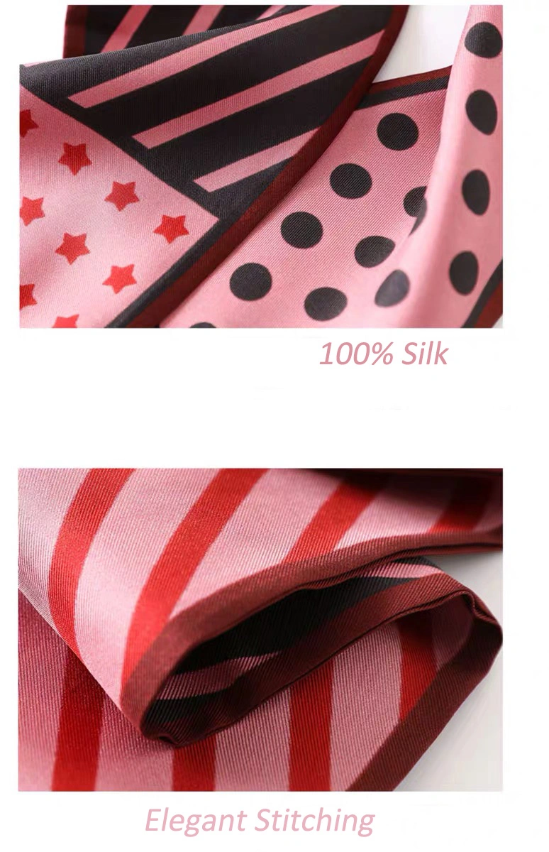Satin Silk Handmade Scarf Custom Printing Bag Twillies Scarf Factory Direct