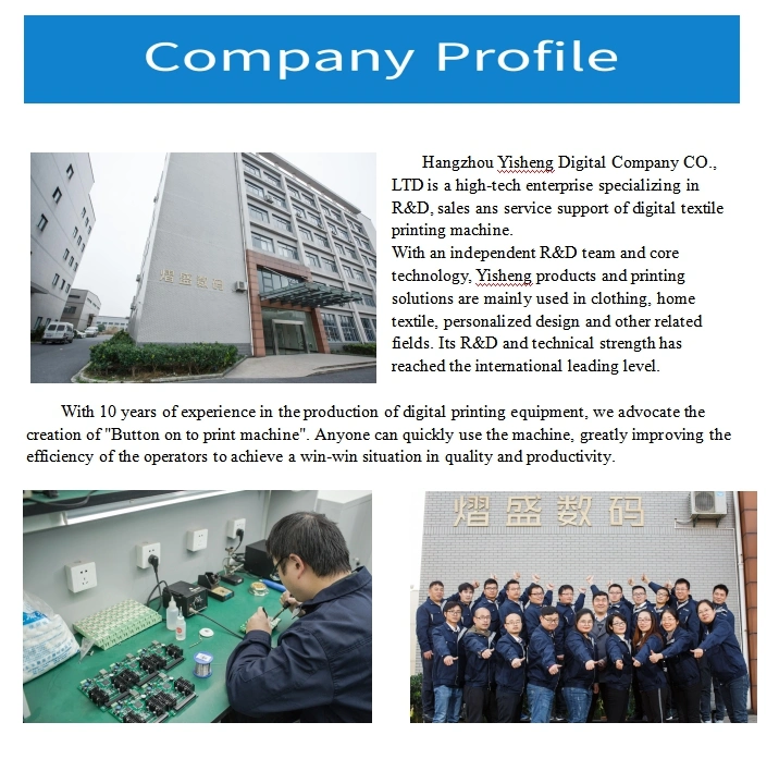 Textile Fabric Printing Digital Cotton Textile Fabric Cloth Printer Printing Machine for Clothes (ysr 1808)