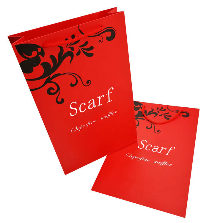 Hot Sell Custom Women Silk Scarf Paper Packaging Bag