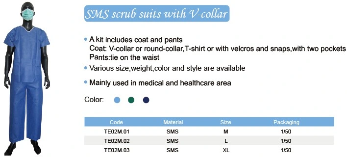 Hot! Nonwoven Disposable Hospital Pajamas, Patient Pajamas Uniform