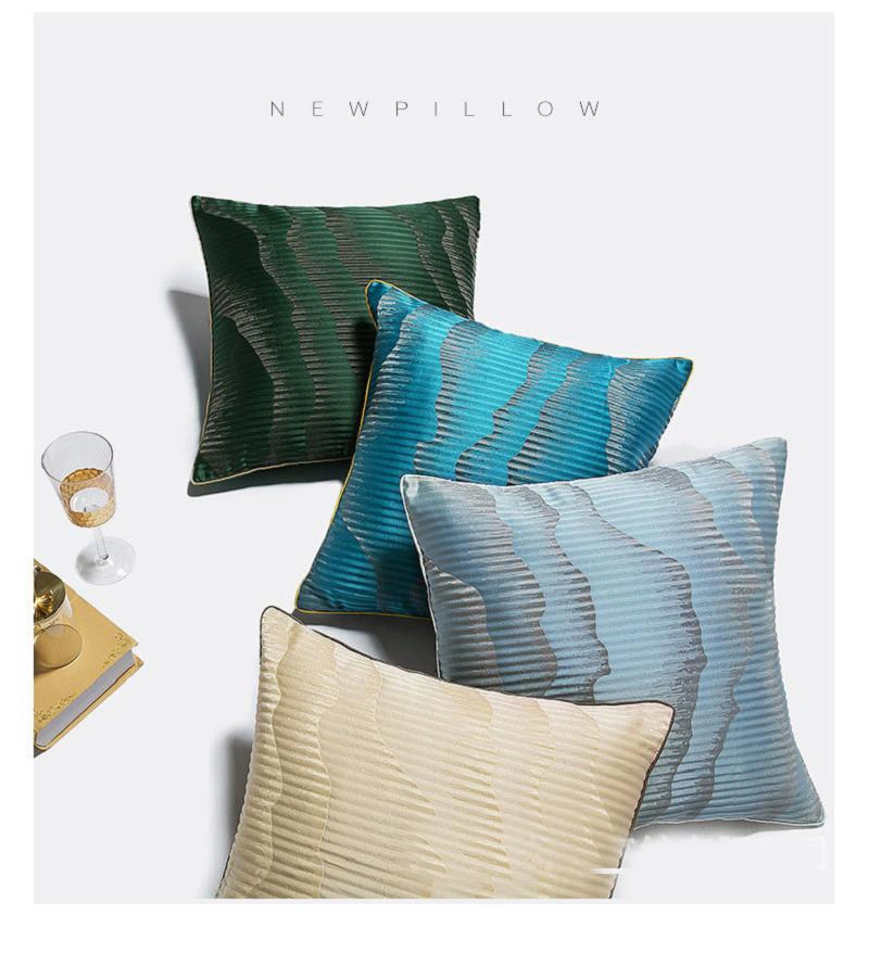 Five-Star Hotel Supply Jacquard Silky and Soft Deep Sky Blue Throw Pillow Covers