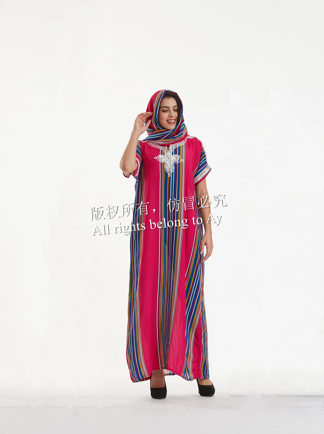 Plus Size African Boubou Designs Silk Embroidered Floral Kaftan Dress Dubai