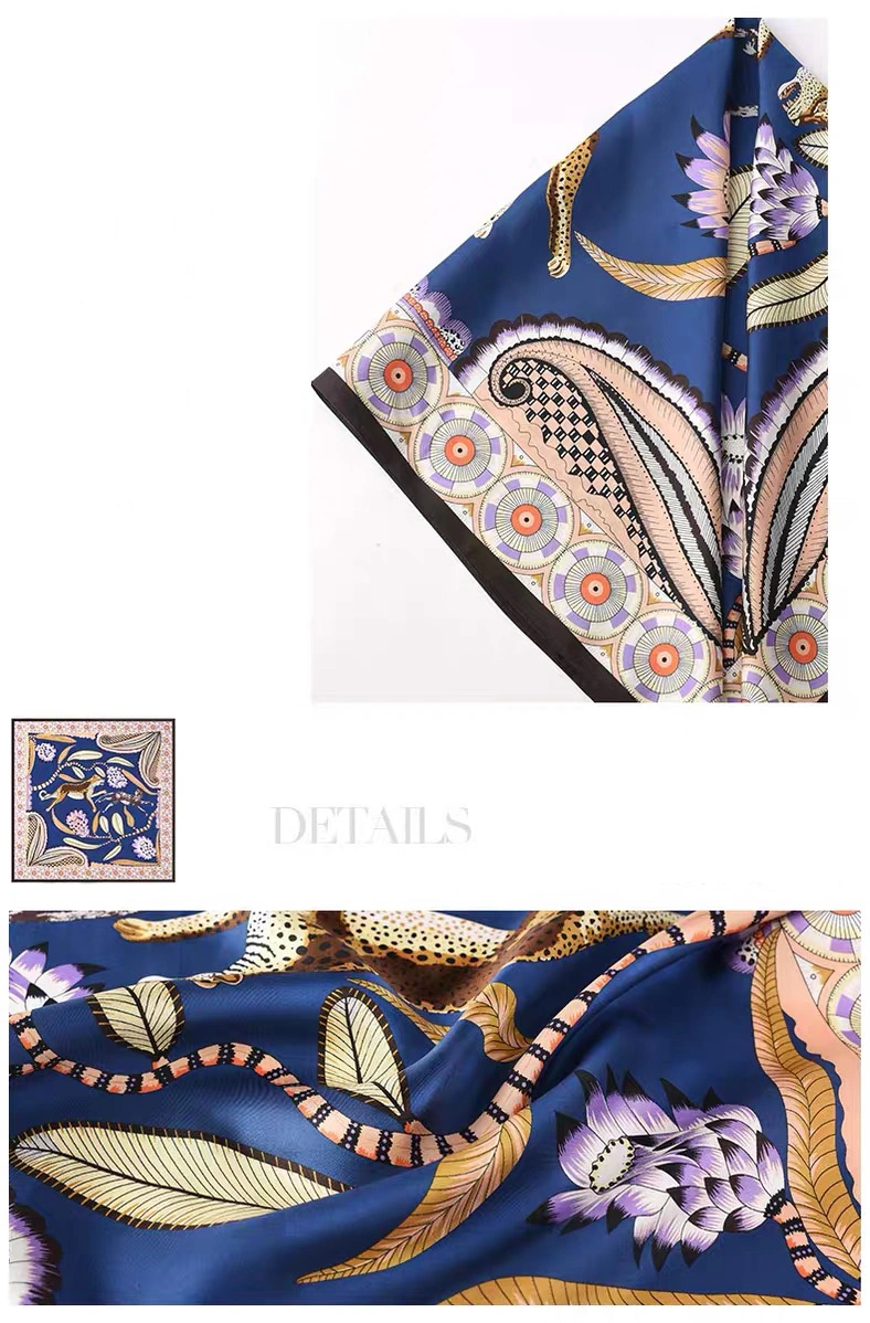 High Fashion Custom Design Print Lady Silk Scarf