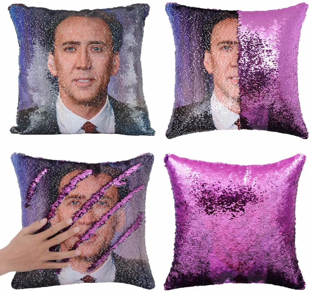 Pillow Cover Magic Reversible Sequin Pillow Cover Throw Cushion Case Decorative Pillowcase That Change Color