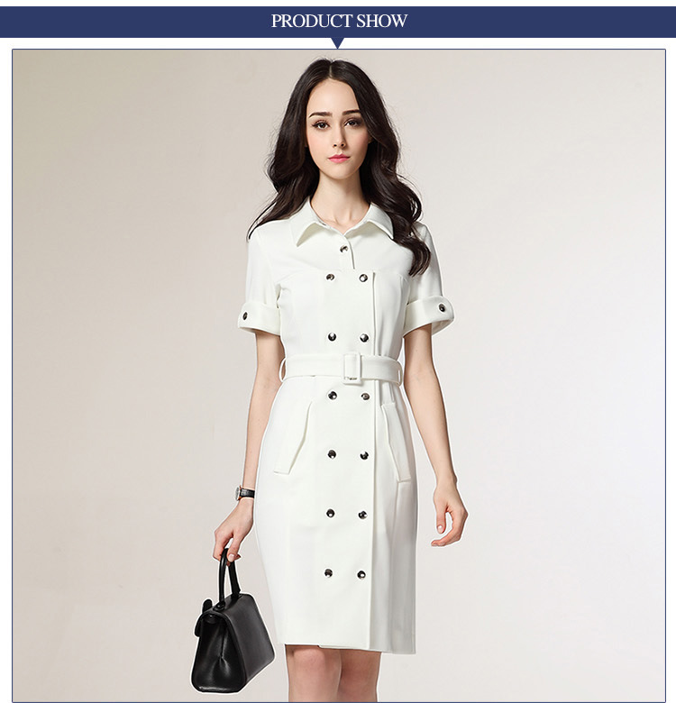 New Fashion Ol Women Ladies Office Dress Clothes Slim White Formal Dress