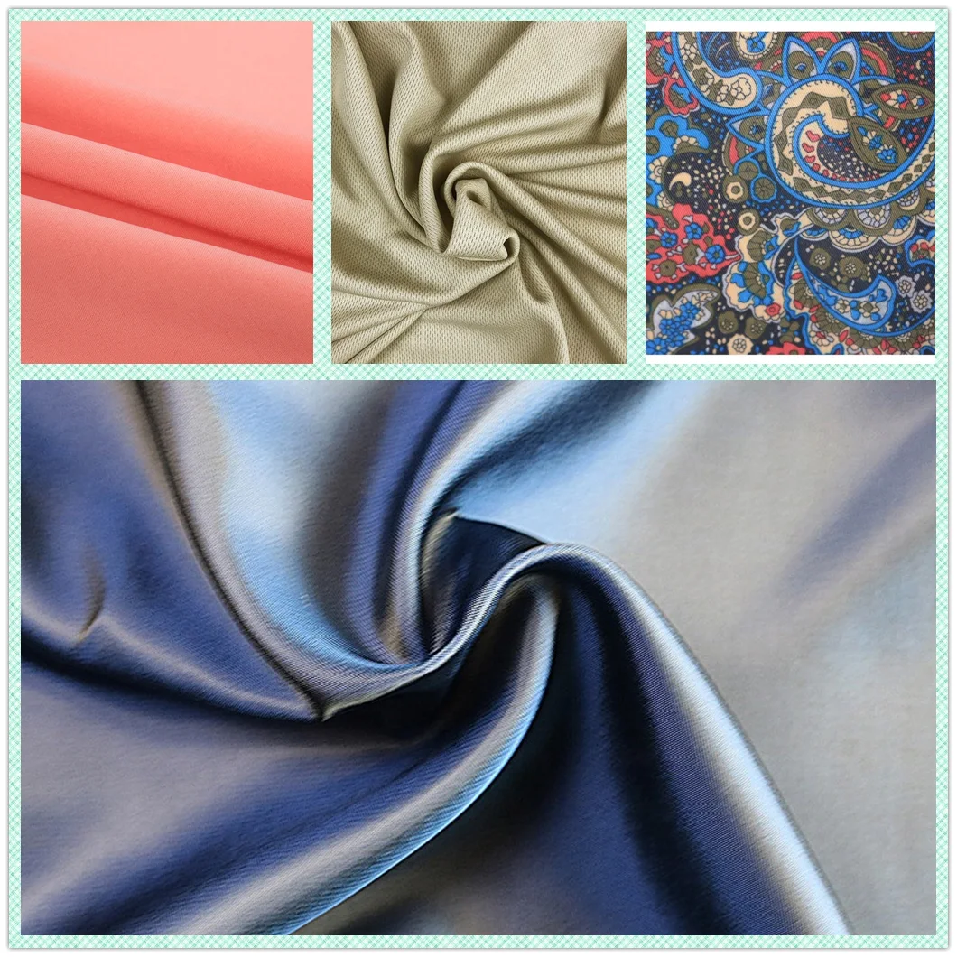 Different Styles 100% Polyester 210t Silk Habutai Fabric Plain Dyed for Scarf and Garment 58G/M