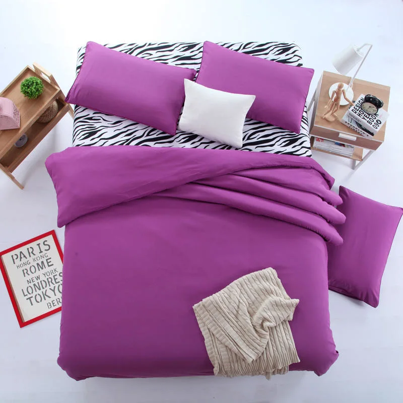 100% Polyester Solid Color Microfiber Bedding Sheet Set Including Flat Sheet Fitted Sheet and Pillowcases