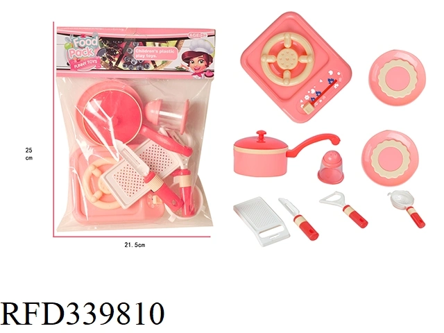 Wholesale Toy Pink Portable Box Cutlery Set Cook Toy Kids Toys Kitchen Set