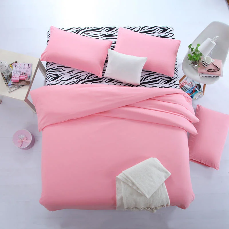 100% Polyester Solid Color Microfiber Bedding Sheet Set Including Flat Sheet Fitted Sheet and Pillowcases