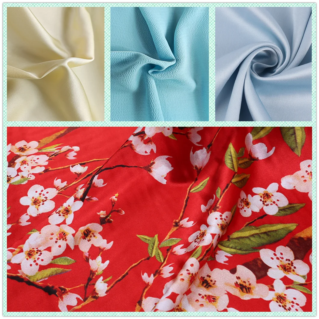 Made in China Sea-Island Fabric Jacquard Composite Silk Like Fabric for Women's Shirt Skirt Dress and Sleepwear