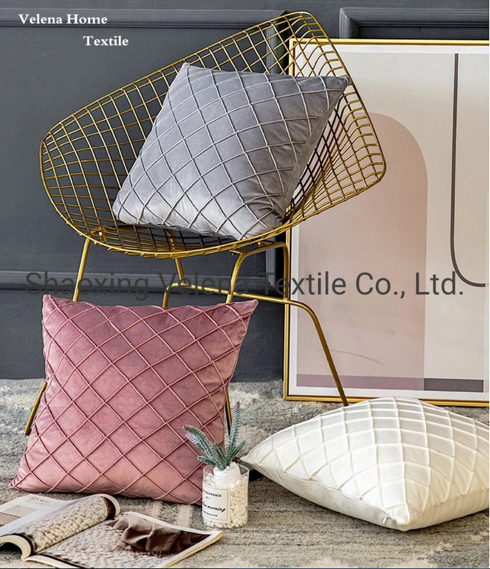Wholesale Decorative Holland Velvet Square Throw Pillow Sofa Cushion Covers Home Textile Fabric