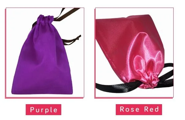 Private Label Silk Satin Bag Color Satin Bag for Menstrual Cup