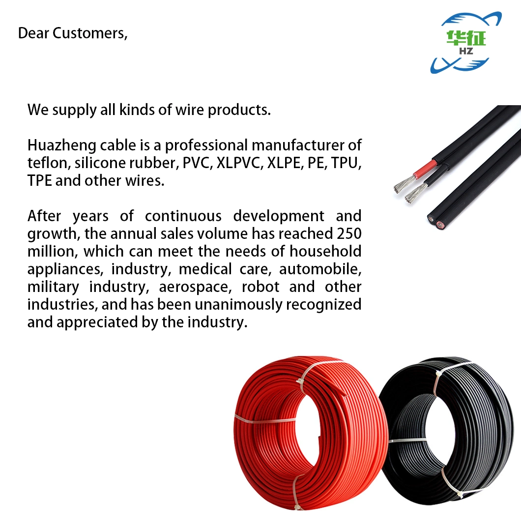 Photovoltaic Cable Solar Wire Photovoltaic 160mm Electrical Wire PV Cable