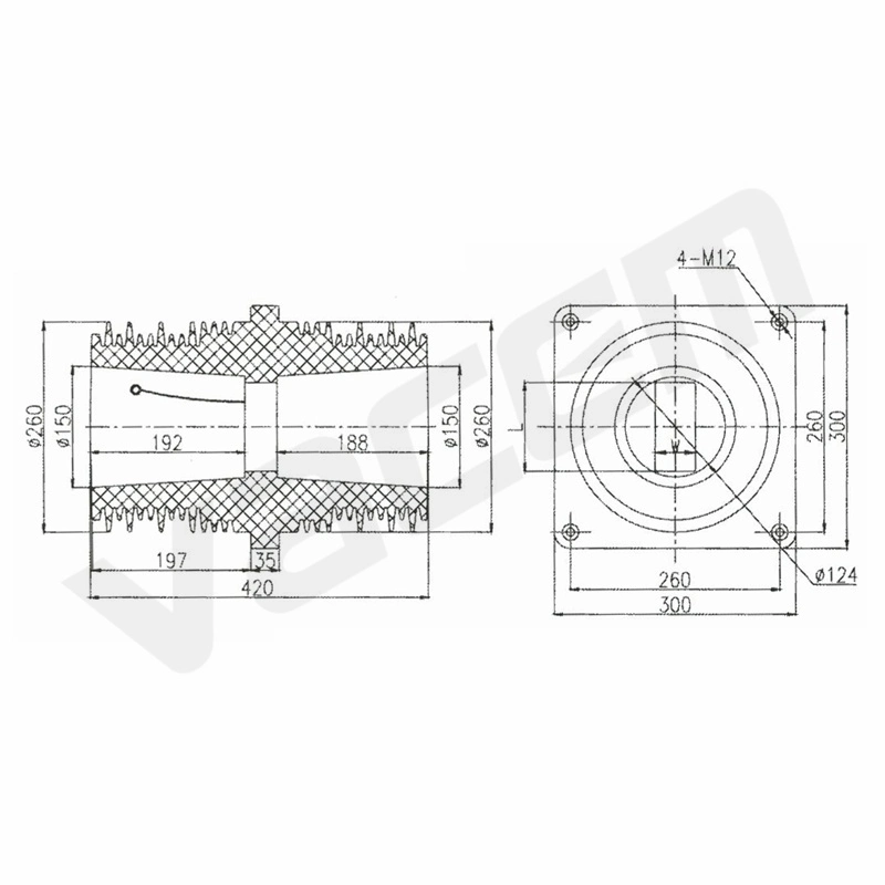 36kv 40.5kv Shielded Bushing for High Voltage Switchgear