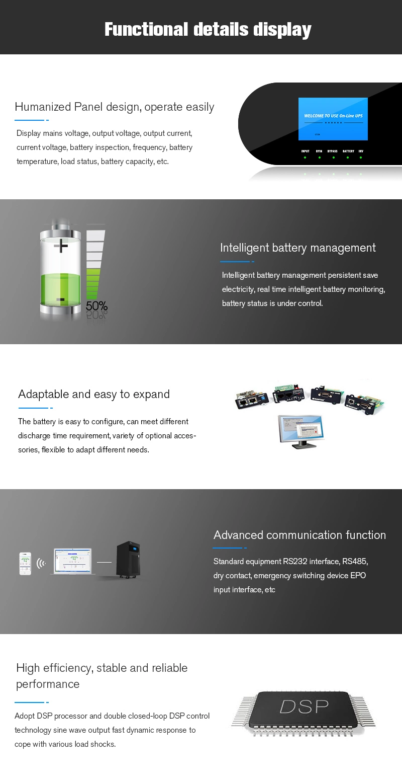 50kVA Low Frequency Online UPS with Isolation Transformer Inside with 220V Input 220V Output