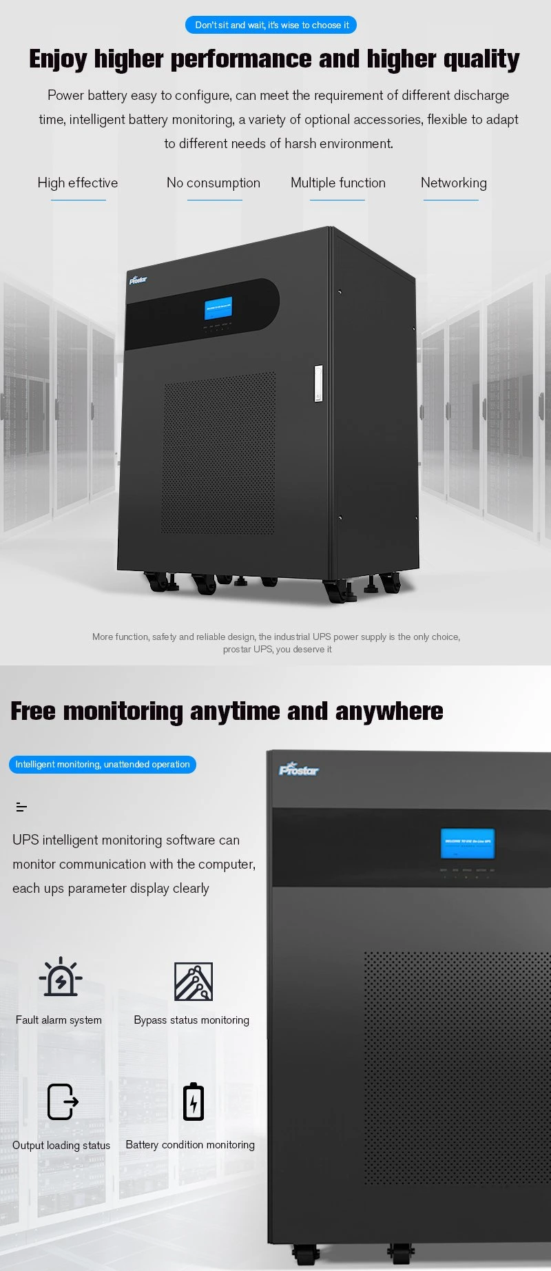 160kVA Three Phase Industrial-Grade Online Low Frequency UPS Transformer Based