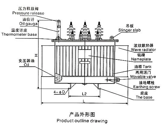 Three Phase 220kVA Non-Load Oil Filled 240 Mva Power Transformer