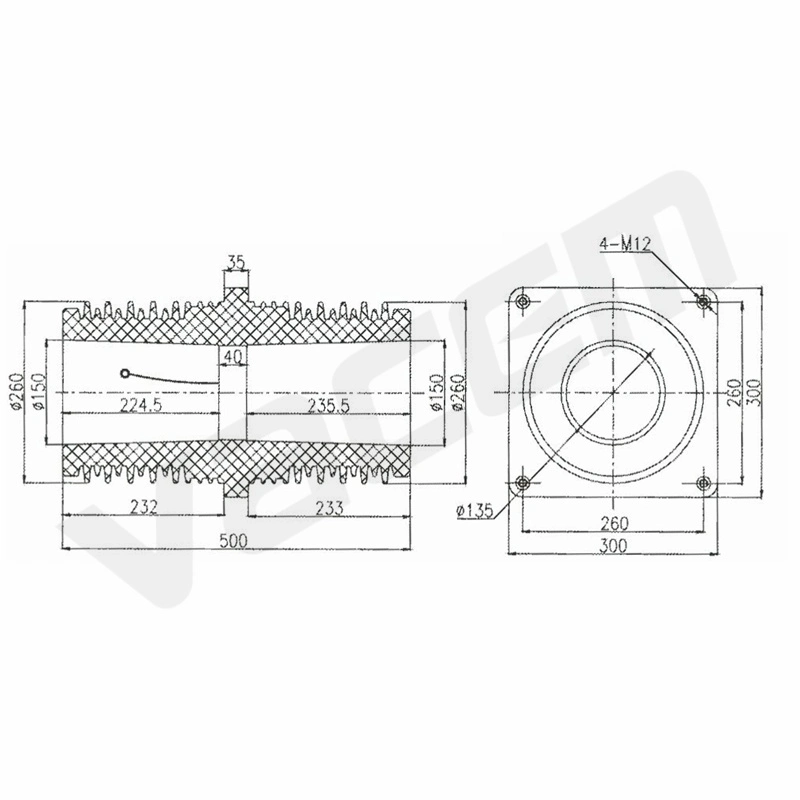 36kv 40.5kv Shielded Bushing for High Voltage Switchgear