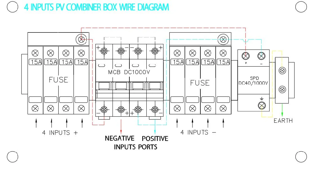 Combiner Box to Solar Panels System to Connect Between Solar Panel and Inverter