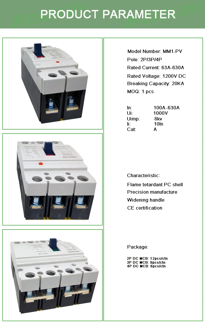 Moulded Case Circuit Breaker Cm1 3 Phase DC MCCB Combiner Box Parts