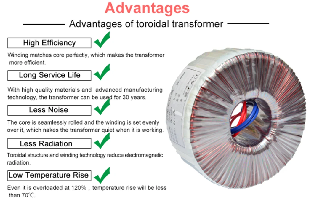 Factory Price Toroidal Transformer with Ce RoHS Approved