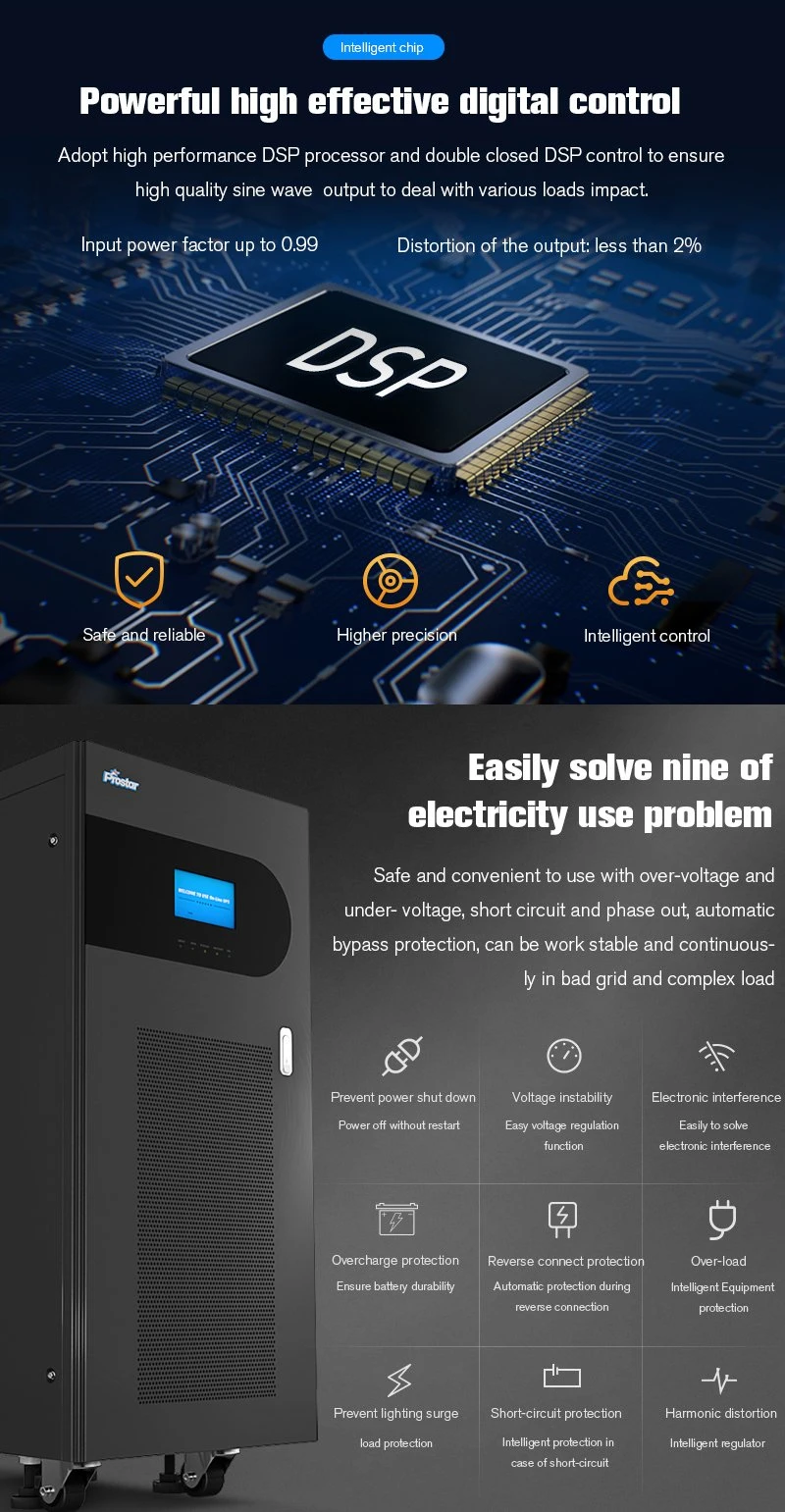 50kVA Low Frequency Online UPS with Isolation Transformer Inside with 220V Input 220V Output