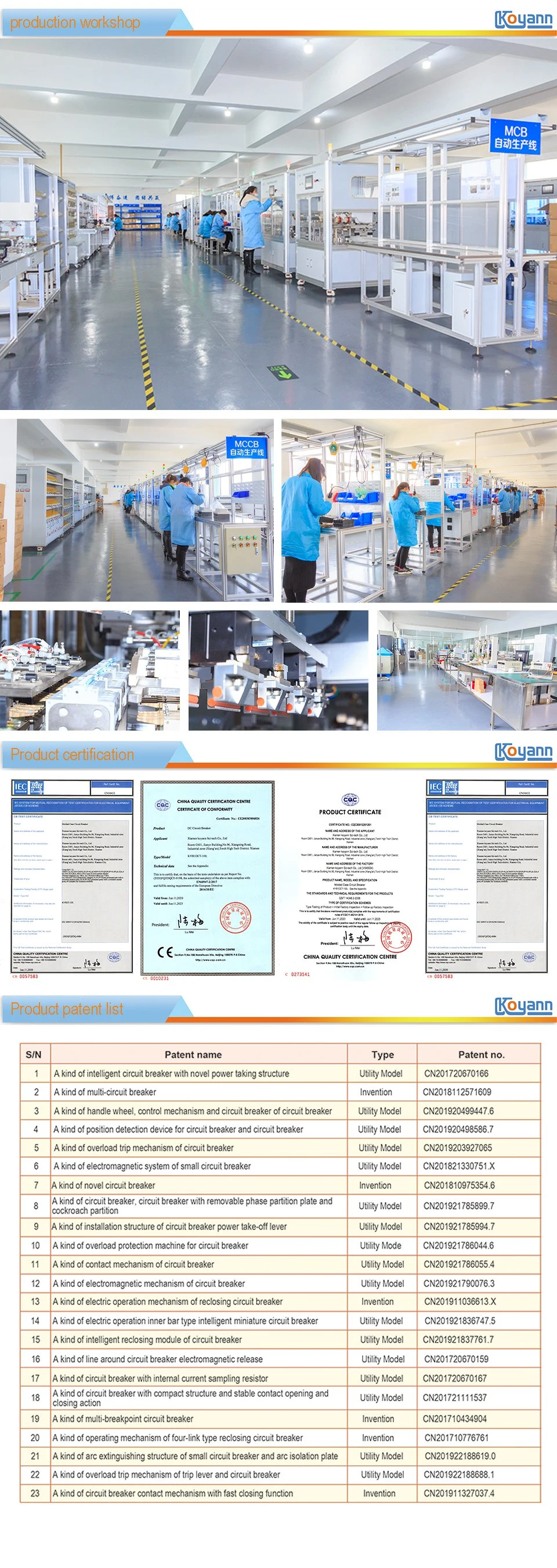 Hotel, Industrial Use Prefab Houses Main Switch Circuit Breaker Low Voltage Circuit Breaker