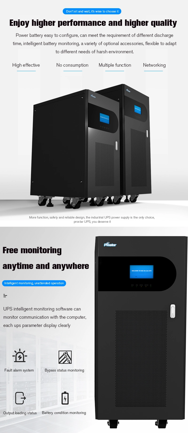 50kVA Low Frequency Online UPS with Isolation Transformer Inside with 220V Input 220V Output