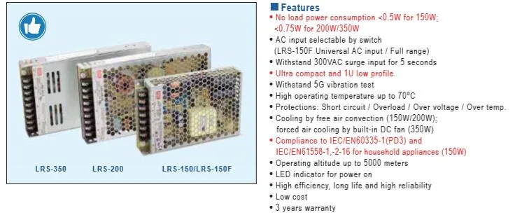 AC to DC Transformer 12V Power Supply Indoor Use Variable DC Power Supply 350W Meanwell