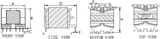 Pq Power Electrical Transformer Bobbin Transformer PC Use Transformer High Frequency DC Power Supply Transformer