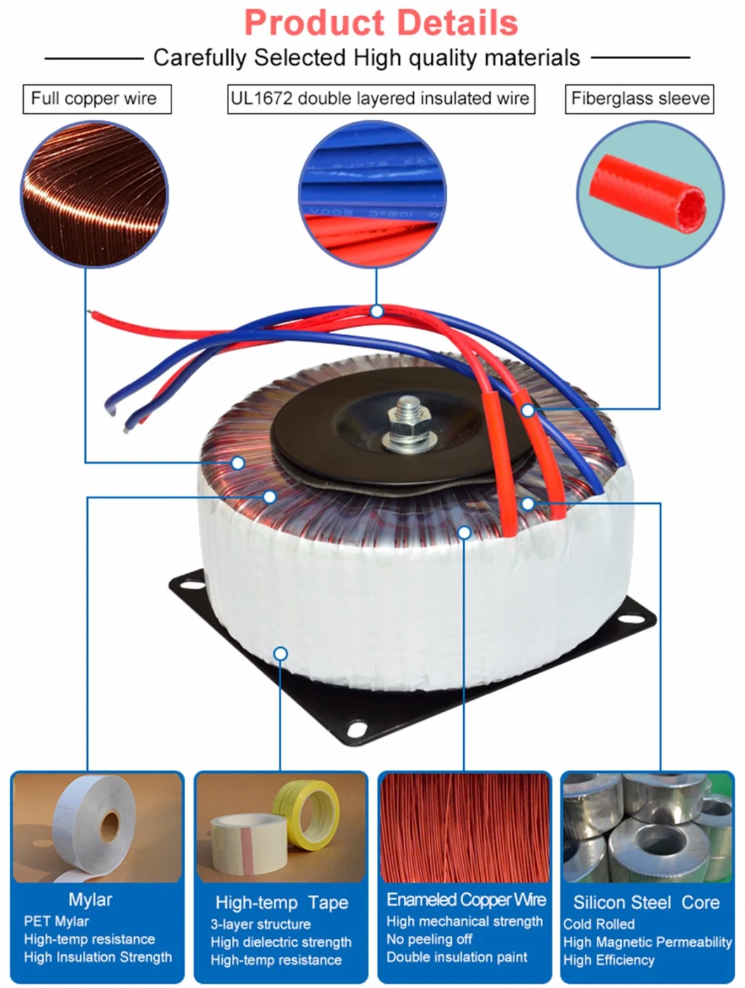 Factory Price Toroidal Transformer with Ce RoHS Approved