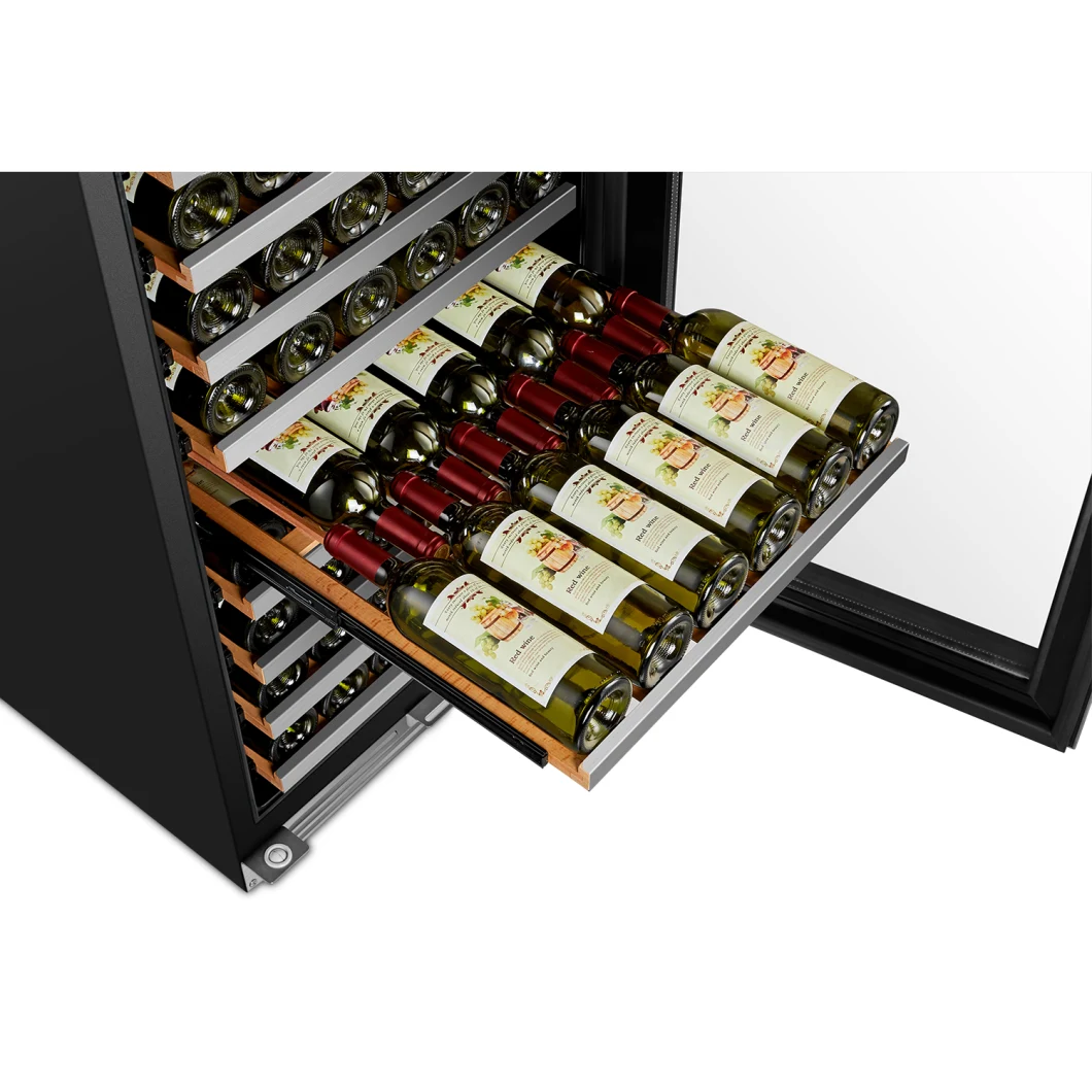 Usf-168d Seamless Ss Dual Zone Wine Cabinet with Ss Front Shelves