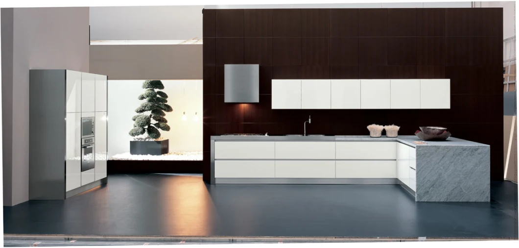 Easy Top Full House Cabinets Frameless White Shaker Solid Wood Kitchen Cabinets in Modern Style