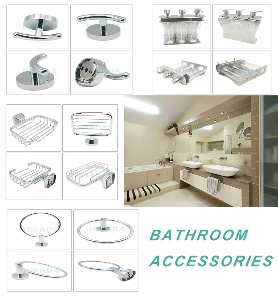 Yinada Rectangle Bathroom Shelf with Towel Bar, Glass Corner Shelf, Stainless Steel Shower Caddy (NC52028)