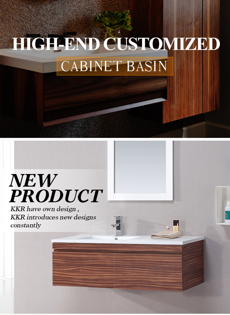 Modern Bathroom Basin Solid Surface Wall Mount Cabinet Double Sink