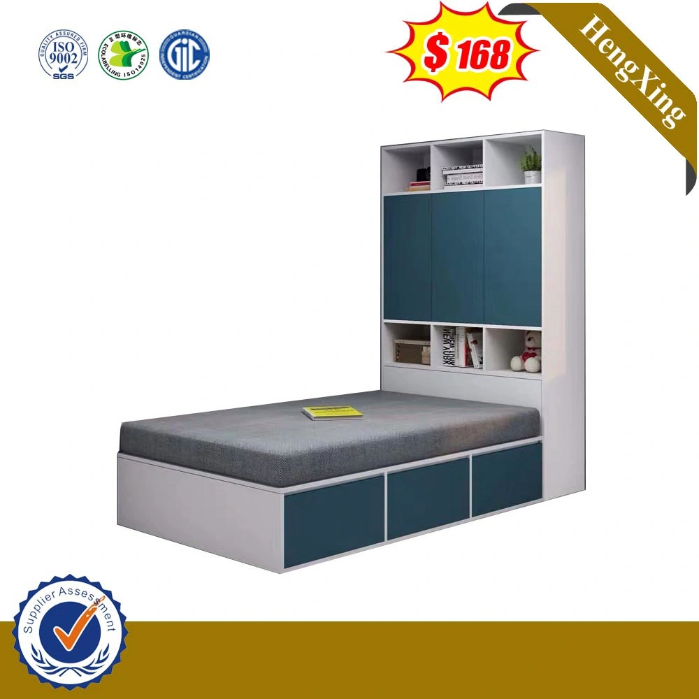 Modern Functional Storage High Box Bed Vertical Cabinet Combination 1.5 Meters Double Bed