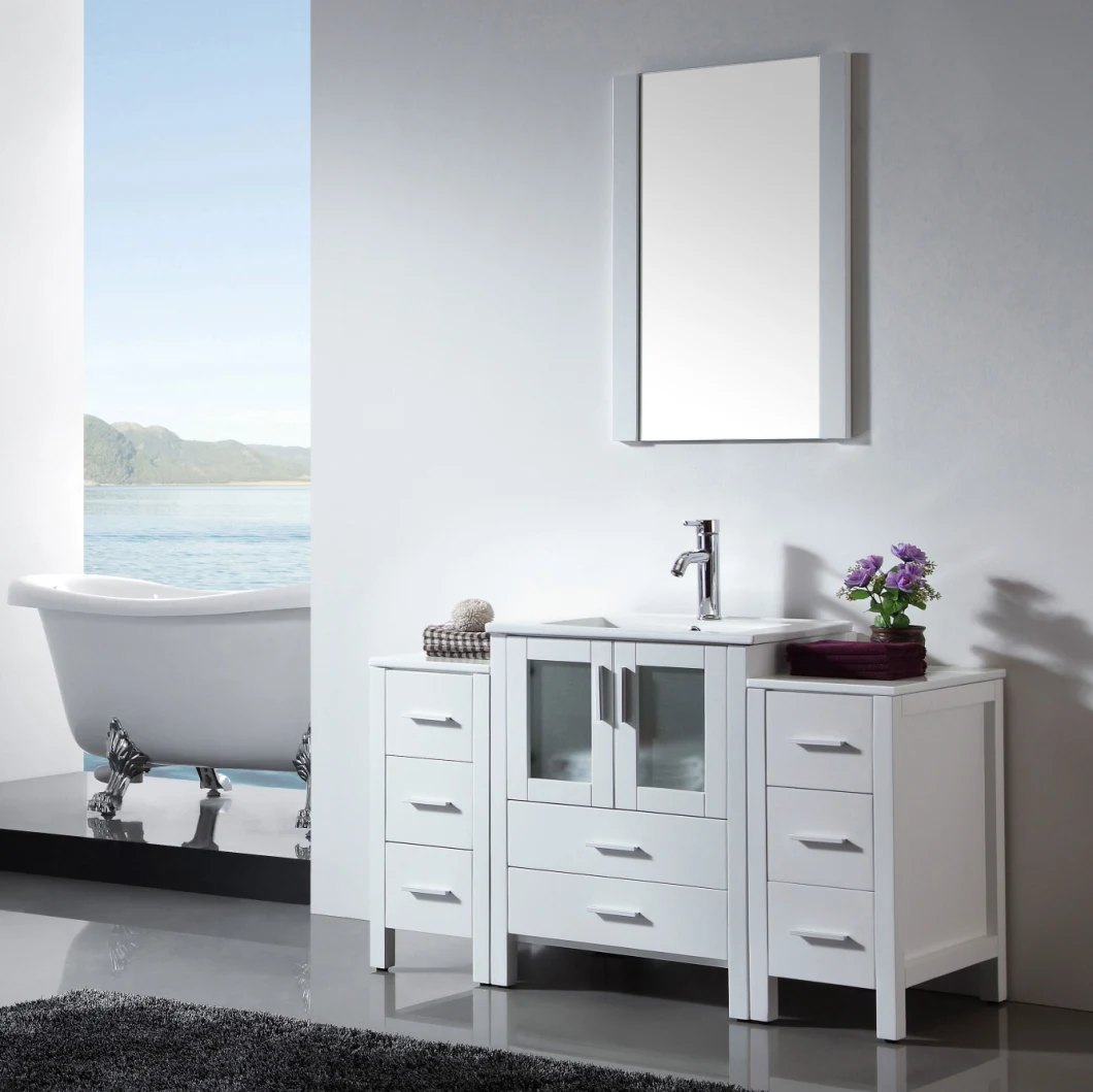 Qatar Markets White Color bathroom Vanity Two Side Cabinets 3200c