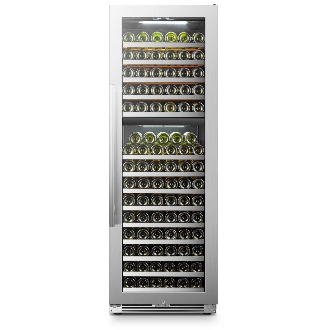 Usf-168d Seamless Ss Dual Zone Wine Cabinet with Ss Front Shelves